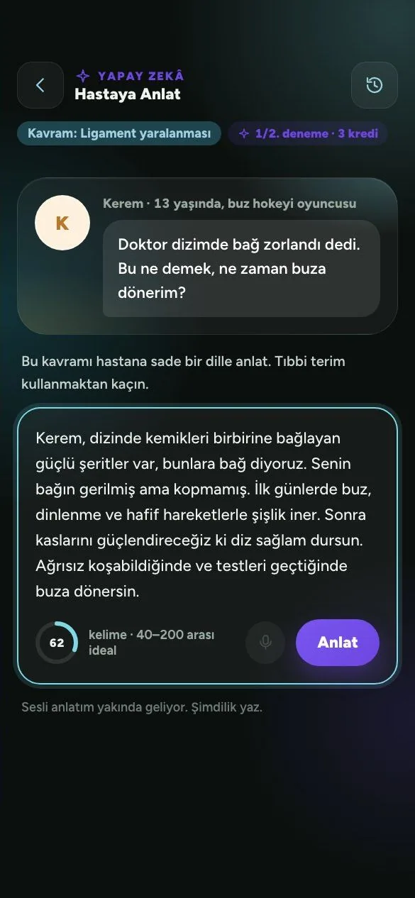 PhysioThink Hastaya Anlat: sanal hasta