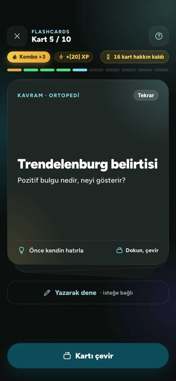 PhysioThink Flashcards kartı