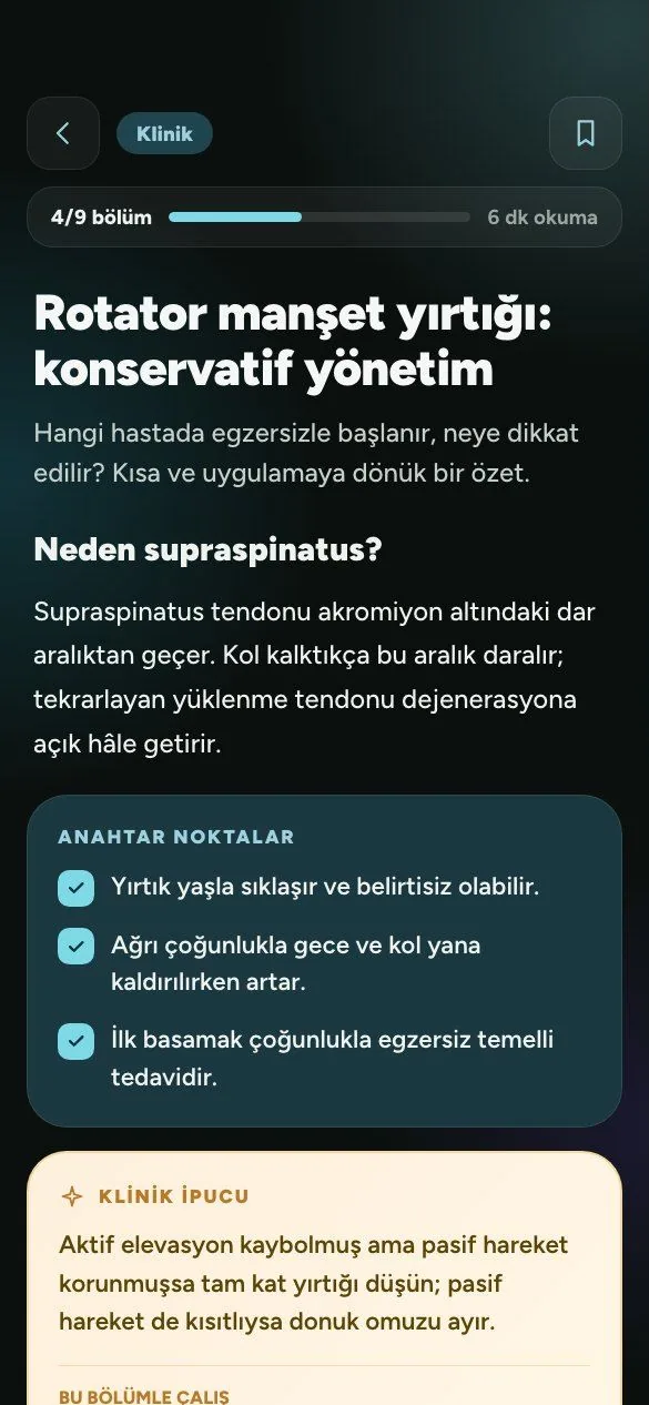 PhysioThink Okuma birimi ekranı